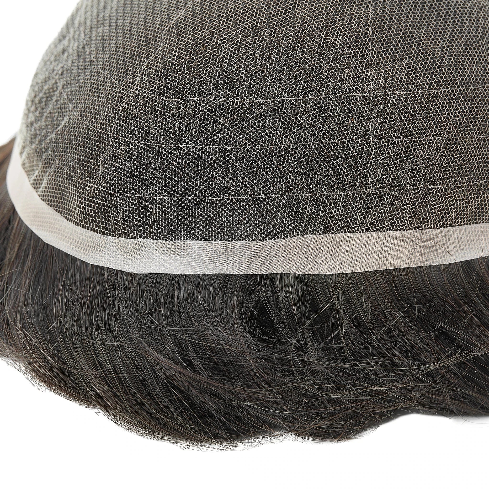 Ademend heren toupet volledig French lace basis | Heren French lace haarstukken
