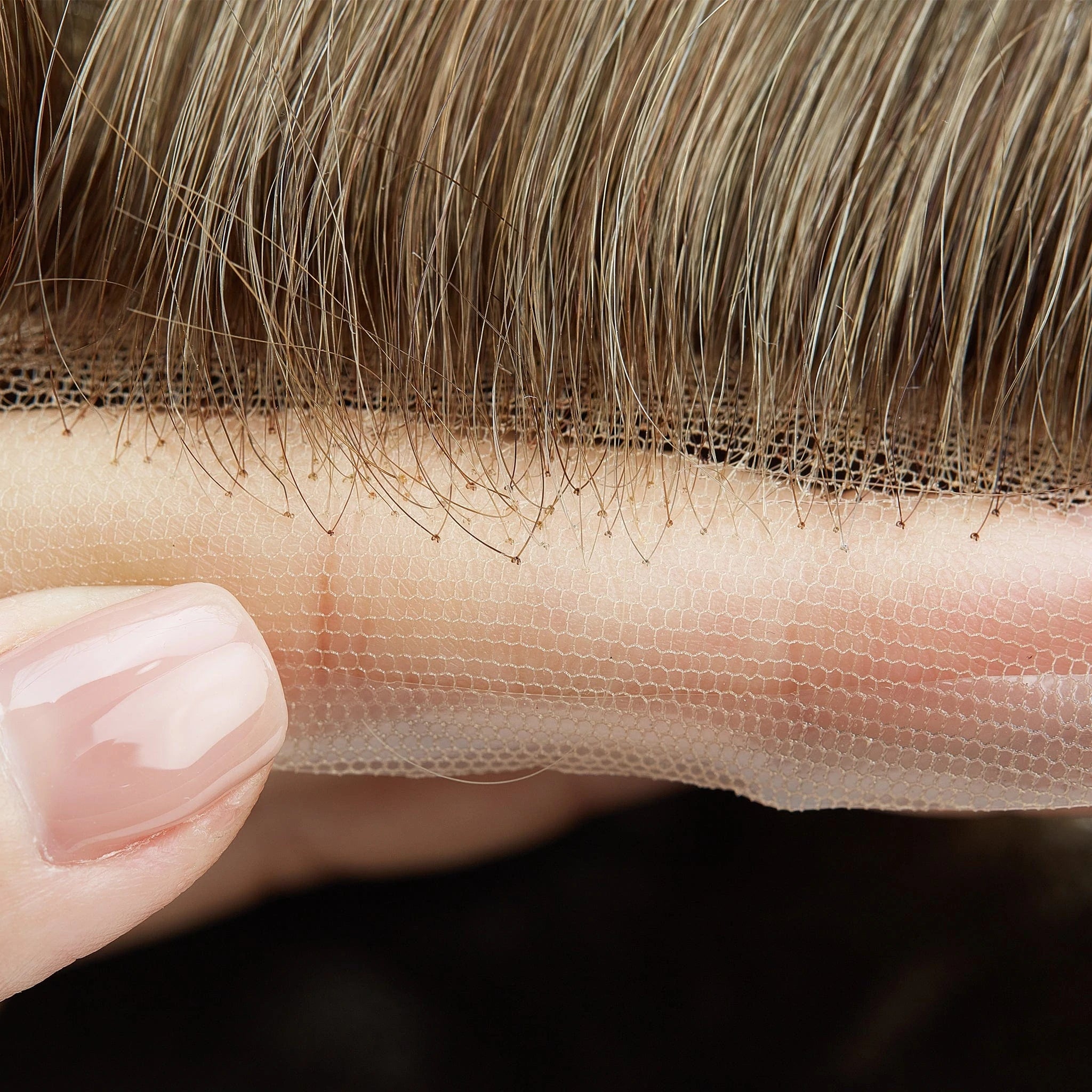 Ademend heren toupet volledig French lace basis | Heren French lace haarstukken