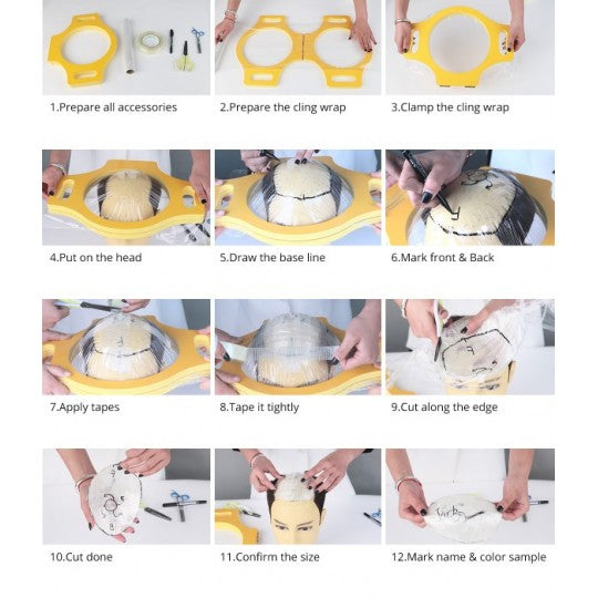 Profesjonalne narzędzie do tworzenia szablonu systemu włosów – do wykonania formy głowy