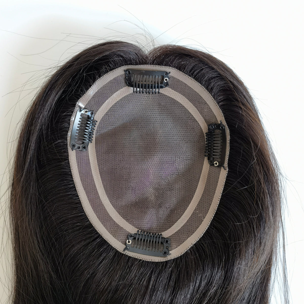 Aufsteckbares Monobasis-Haarteil für Damen, reines Haar, 12,7 x 15,2 cm