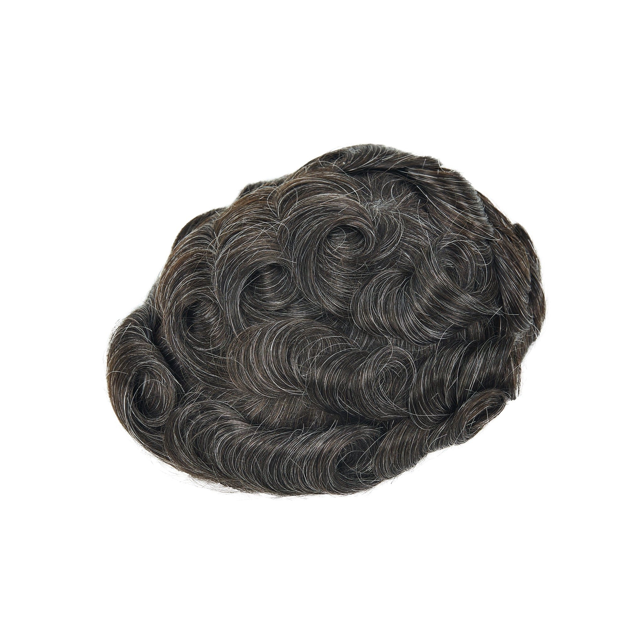 Męski tupet z cienką bazą z poliuretanu i frontem z francuskiej koronki | Trwały system włosów dla mężczyzn