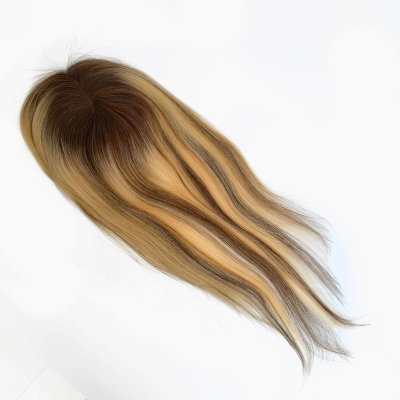 قطعة شعر عذراء بقاعدة أحادية بمشبك للنساء مقاس 5 × 3 بوصات
