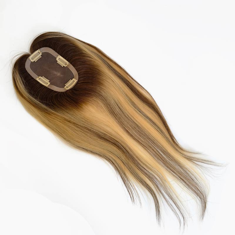 Női felcsatolható mono alapú hajdarab szűz hajból 5'' X 3''